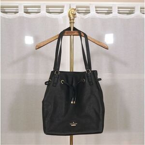 Kate Spade Black Pebbled Leather Bucket Bag